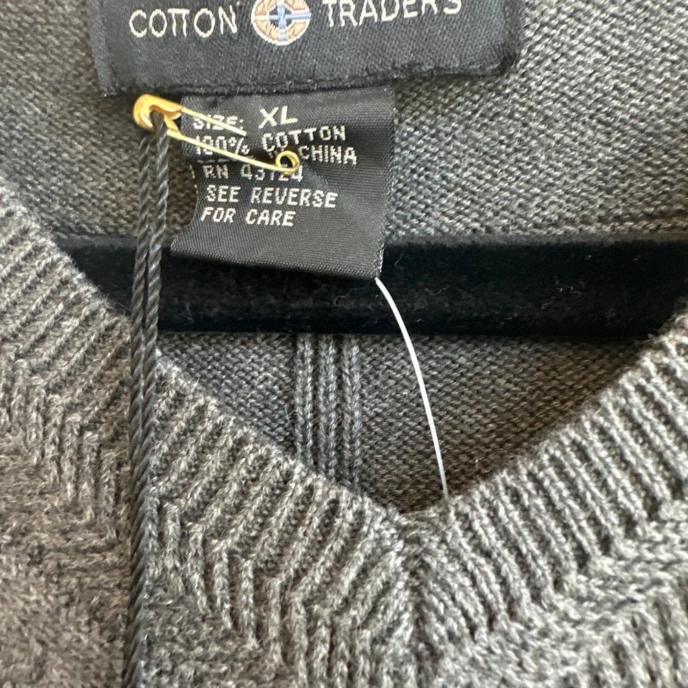 Cotton Trader 100% Cotton Sweater Vest in Smoke Tweed - Picture 3 of 5